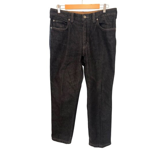 Duluth Trading Co. Mens Jeans 36x32 Black Denim relaxed fit straight leg stretch - Picture 1 of 10